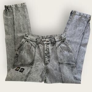 Lee Jeans Women's Sz 18 27x30 Gray Acid Tapered The Falcon League Navigation VTG